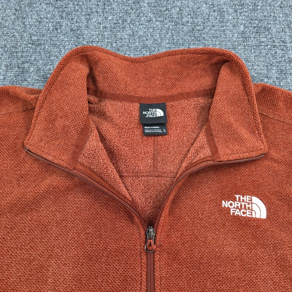 The North Face Mens XL Pullover 1/4 Zip Sweater Copper Orange Fleece - Picture 1 of 7